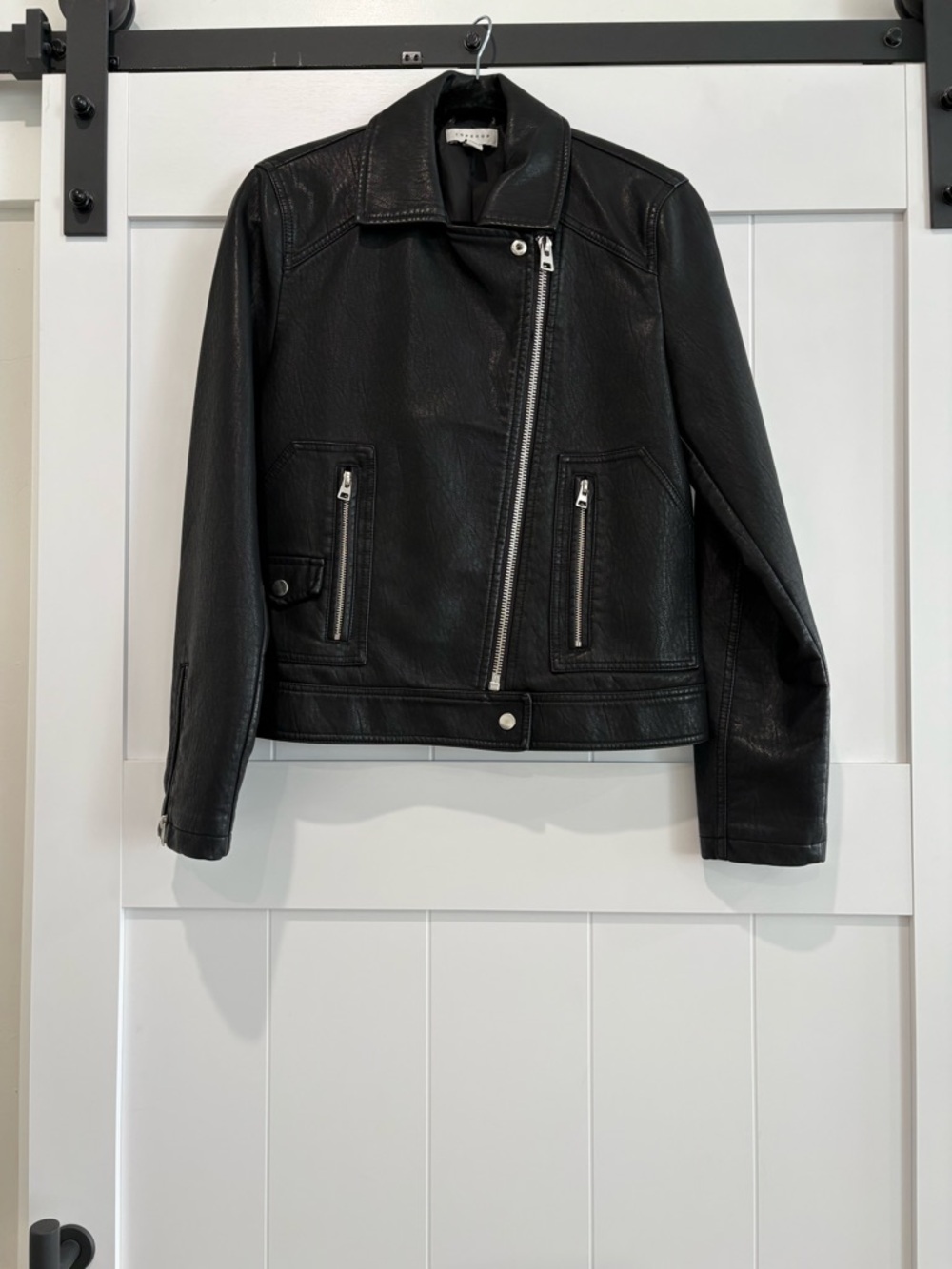 Topshop Black Asymmetrical Moto Jacket - Picture 3 of 4